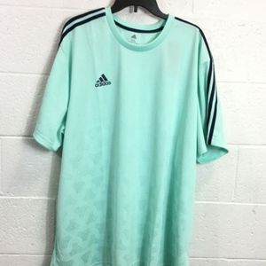 Adidas Size 2XL Aqua, Navy Top T-Shirt NWT